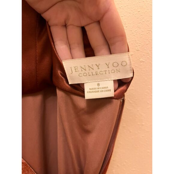 Jenny Yoo Sullivan Dress English Rose Stretch Velvet Gown - NWT Size 8 - Picture 7 of 7